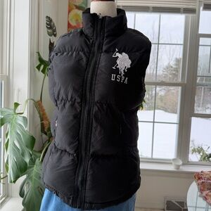 U.S. Polo Assn. Black Puffer Vest Size Medium